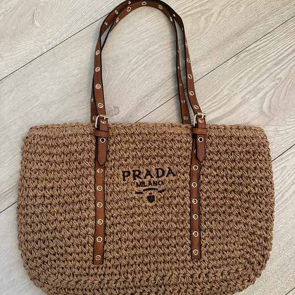 Prada Straw Tote Bag - Picture 1 of 6